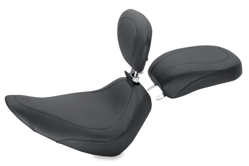 Mustang Motorcycle Mustang 84-06 Harley Standard Rear Tire Wide Tripper Solo Seat w/Driver Backrest - Black 79750 79750 Photo - Primary