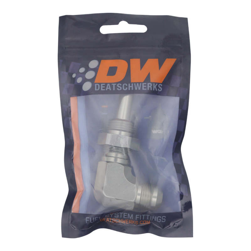 DeatschWerks 8AN Male Flare to 90-Degree 3/8in Single Hose Barb - Anodized DW Titanium 6-02-0742 6-02-0742 Photo - lifestyle view