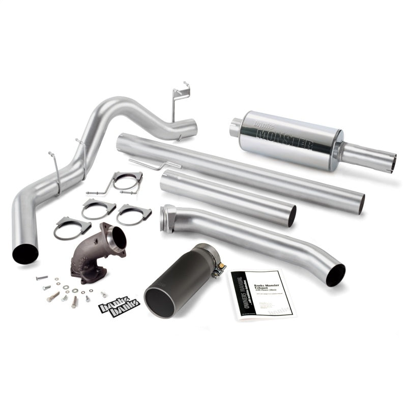 Banks Power 98-02 Dodge 5.9L Std Cab Monster Exhaust w/ Power Elbow - SS Single Exhaust w/ Black Tip 48637-B 48637-B Photo - Primary