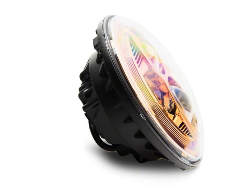 Raxiom 07-18 Jeep Wrangler JK 7-In LED Headlights Orange Housing- Clear Lens J154700 J154700 Photo - Close Up