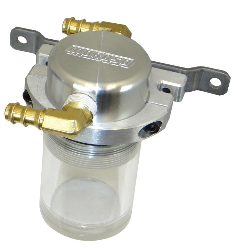 Moroso Universal Air/Oil Separator Catch Can - Small Body w/o Drain - Billet Alum - Raw/Clear Bottom 85682 85682 Photo - Primary