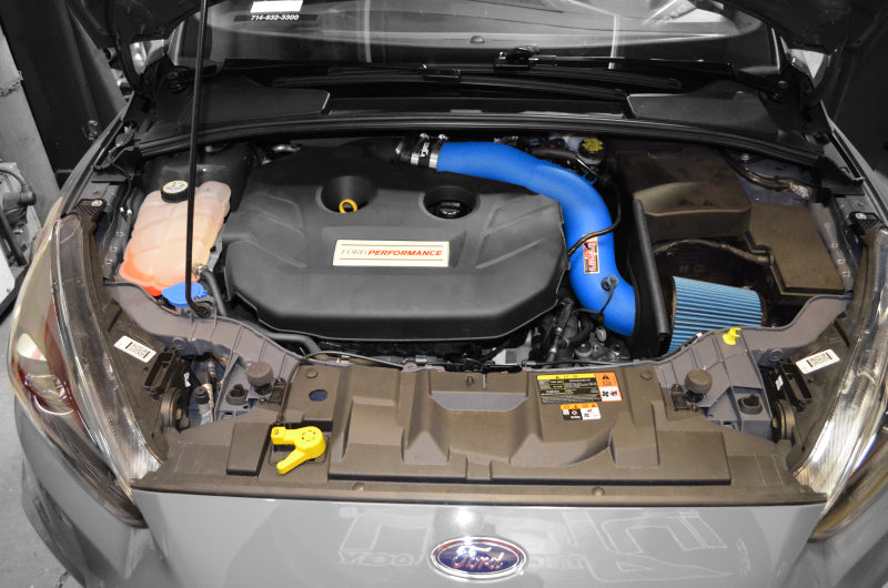 Injen Hyper Blue Short Ram Air Intake 16-17 Ford Focus RS 2.3L Turbo 4 Cyl SP9003SE Photo - Mounted