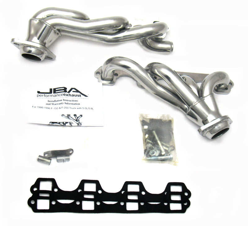 JBA 87-96 Ford F-150 5.8L SBF 1-5/8in Primary Silver Ctd Cat4Ward Header 1628SJS 1628SJS Photo - Primary