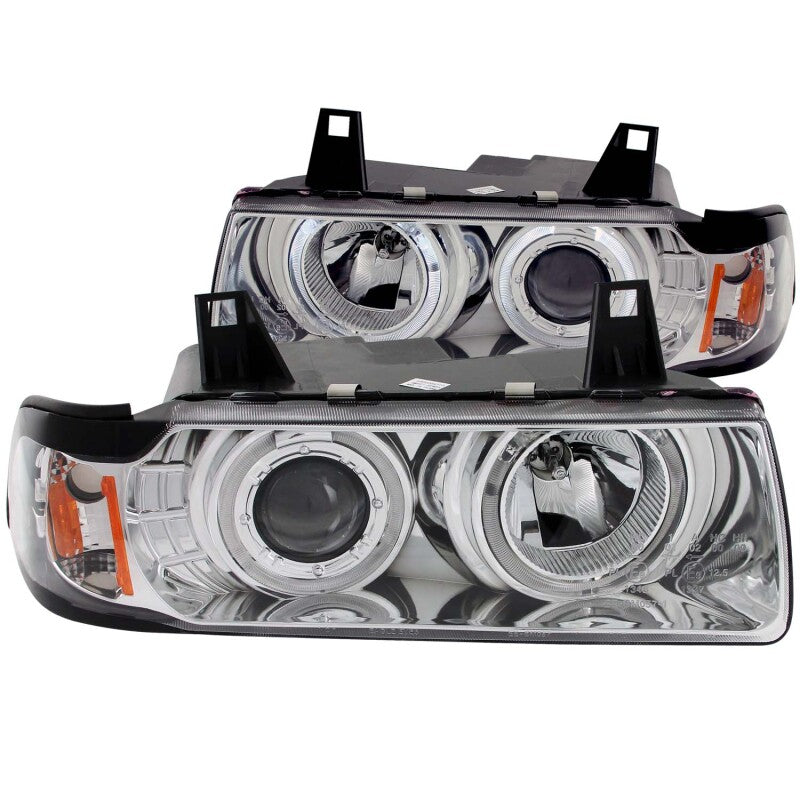 Anzo 1992-1998 BMW 3 Series E36 Projector Headlights w/ Halo Chrome G2 1 pc 121326 Photo - Primary