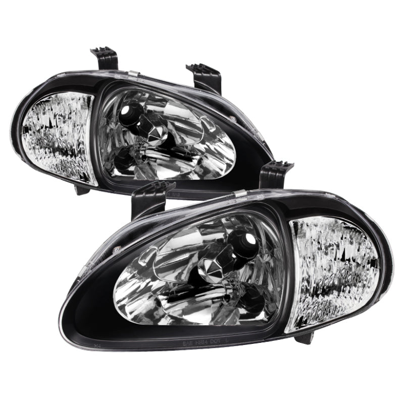 SPYDER Xtune Honda Del Sol 93-97 1Pc Crystal Headlights Black HD-ON-HDEL93-1P-BK 5014207 5014207 Photo - Primary