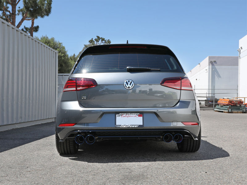 afe POWER MACH Force-Xp 15-19 Volkswagen Golf R L4-2.0L(T) 304 SS Cat-Back Exhaust System Blue Tips 49-36430-L 49-36430-L Photo - Mounted