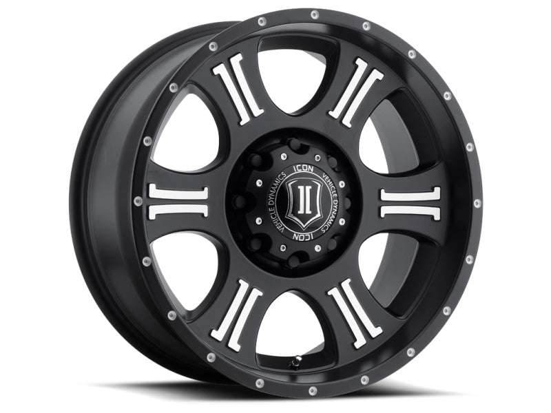 ICON Shield 20x9 8x6.5 19mm Offset 5.75in BS 125.2mm Bore Satin Black/Machined Wheel 1020908057MB 1020908057MB Photo - Primary