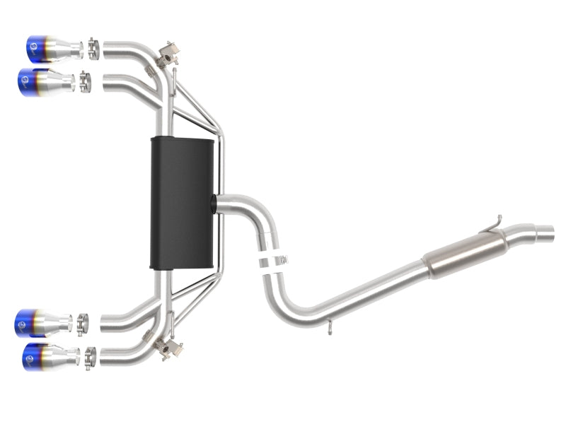 afe POWER MACH Force-Xp 15-19 Volkswagen Golf R L4-2.0L(T) 304 SS Cat-Back Exhaust System Blue Tips 49-36430-L 49-36430-L Photo - Unmounted