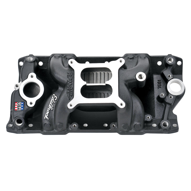 Edelbrock Intake Manifold, RPM Air-Gap, Small-Block Chevy 262-400, Black 75013 Photo - Primary