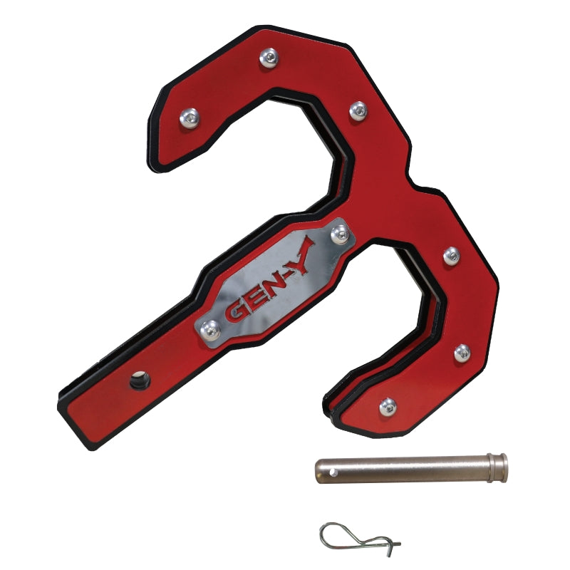GEN-Y Hitch Gen-Y Hulk 2.0 16K Tow Hook 2in Shank w/GH-099 Pin/GH-011 Clip - Black/Red GH-0070-R GH-0070-R Photo - Primary