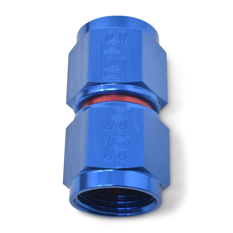 Russell -6 AN Straight Swivel Coupler (Red/Blue Finish) 640000 Photo - out of package