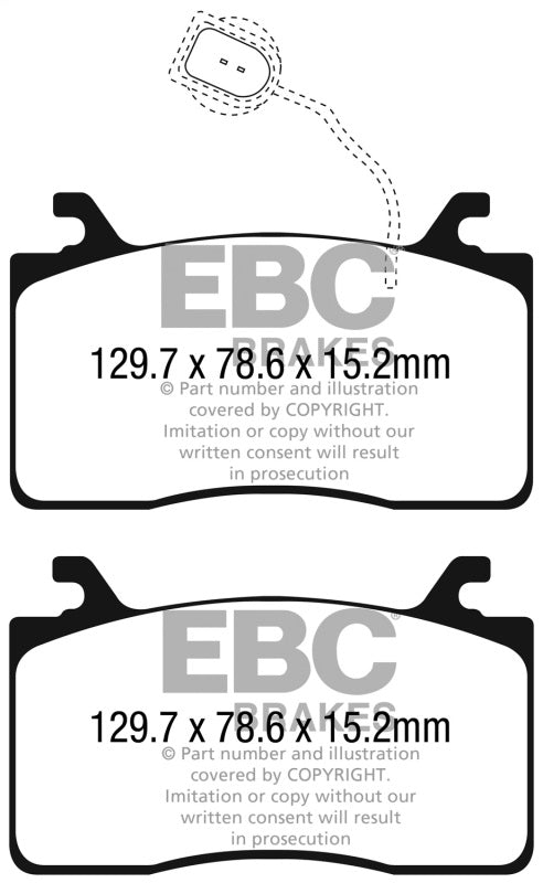 EBC 2016+ Alfa Romeo Guilia 2.0T Yellowstuff Front Brake Pads DP42325R DP42325R Photo - Primary