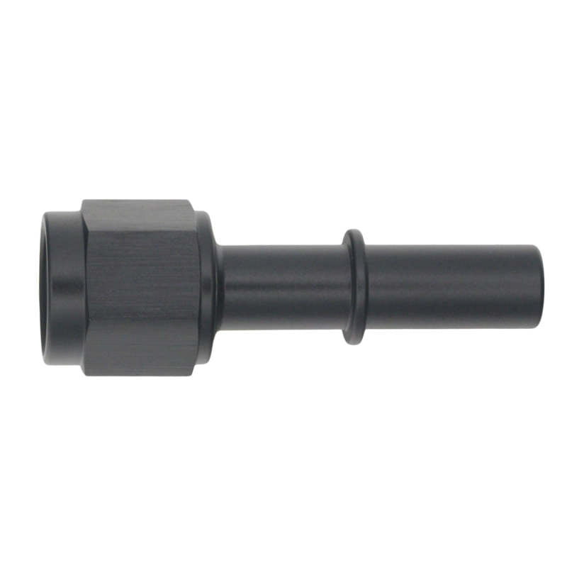 DeatschWerks 6AN Female Flare Swivel to 3/8in Male EFI Quick Disconnect - Anodized Matte Black 6-02-0131-B 6-02-0131-B Photo - Primary