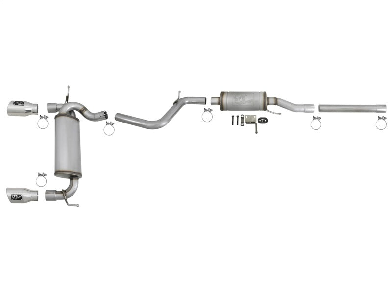 aFe Rebel Series 2.5in 409 Stainless Steel Cat-Back Exhaust System w/ Poli 49-48062-P Photo - Unmounted