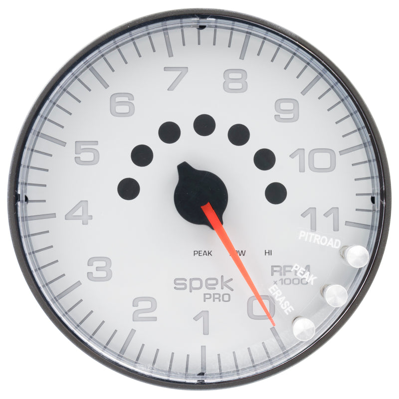 Autometer Gauge, Tachometer, 5", 11k Rpm, w/Shift Light & Peak Mem, White/Black P239128 User 1