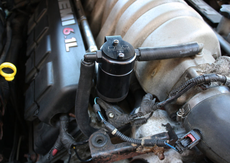 J&L 05-10 Dodge Charger 6.1L Hemi Passenger Side Oil Separator 3.0 - Black Anodized 3062P-B 3062P-B Photo - Primary
