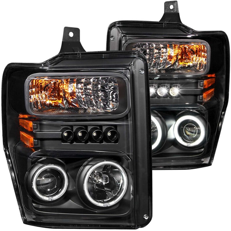 Anzo 2008-2010 Ford F-250 Projector Headlights w/ Halo Black (CCFL) 111168 Photo - Primary
