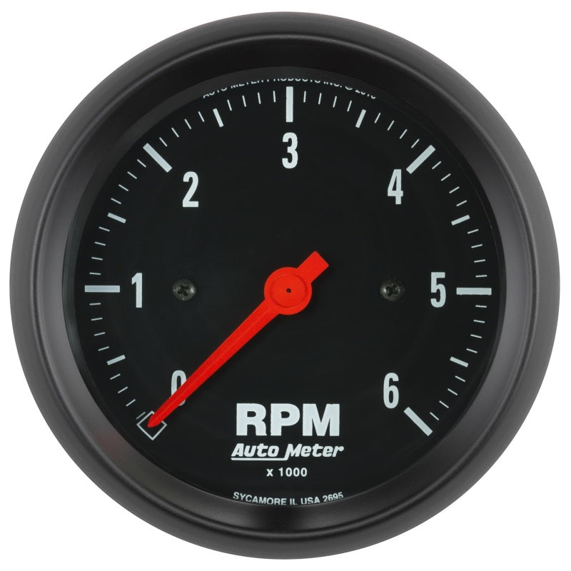 Autometer 3-3/8" In-Dash Tachometer, 0-6,000 Rpm, Z-Series 2695 Photo - Primary