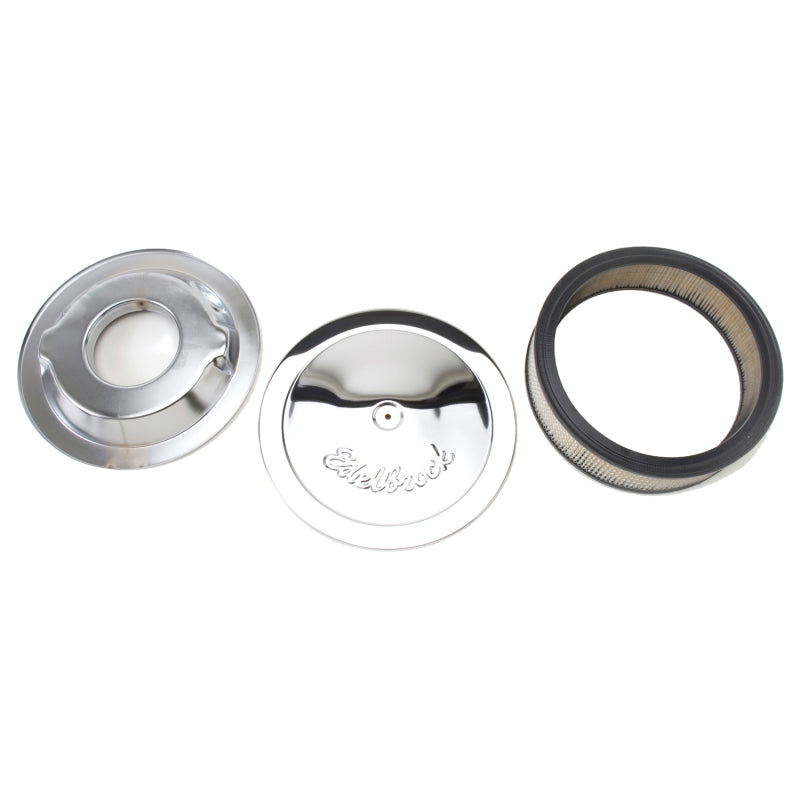 Edelbrock Air Cleaner, Pro-Flo Series, Round, Steel Top, Paper Element, 14" Dia. 1221 Photo - out of package