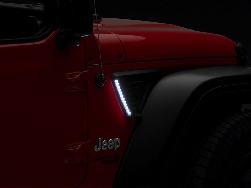Raxiom 18-23 Jeep Wrangler JL LED Fender Vent Lighting w/ DRL and Turn Signal J177414 J177414 Photo - Close Up