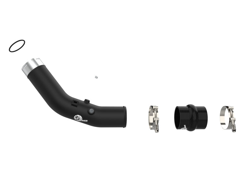 aFe 23-24 Ford F250/F350 Super Duty V8-6.7L BladeRunner 3 In. Aluminum Hot Charge Pipe- BLK 46-20688-B 46-20688-B Photo - Unmounted