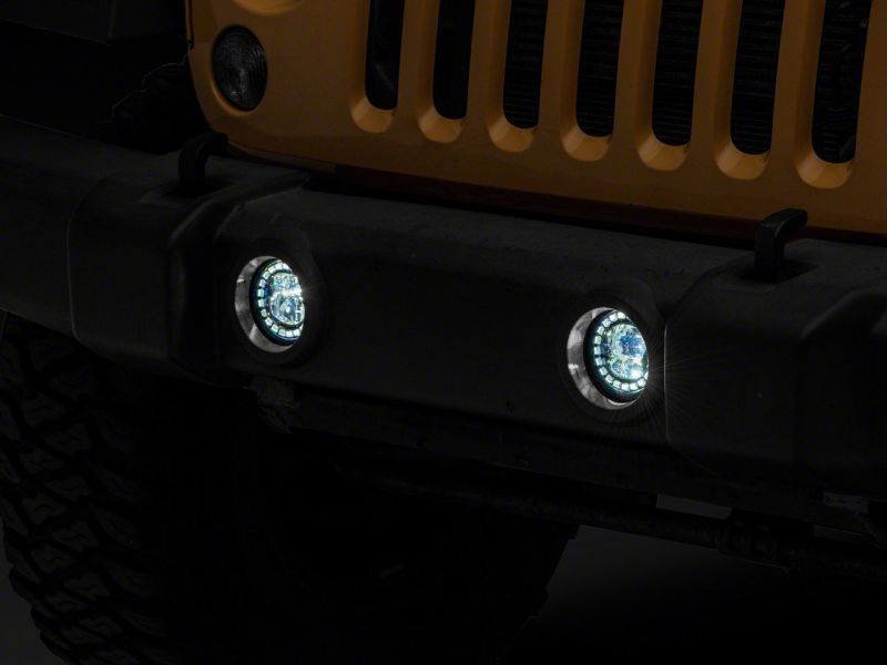 Raxiom 07-18 Jeep Wrangler JK 18-23 Jeep Wrangler JL Axial Series Nighthawk LED Fog Lights J141597 J141597 Photo - Close Up