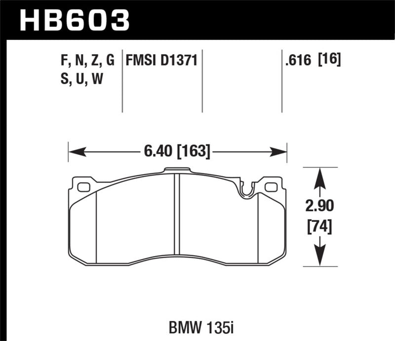 Hawk 08-13 BMW 1-Series HPS 5.0 Front Brake Pads HB603B.616 HB603B.616 Photo - Primary