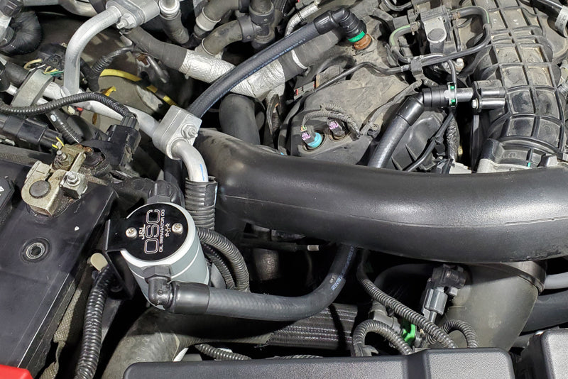 J&L 2015-2017 Ford Expedition 3.5L EcoBoost Oil Separator 3.0 - Clear Anodized 3047P-C 3047P-C Photo - Mounted