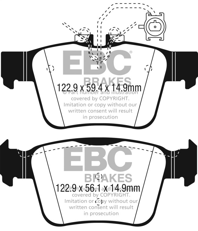 EBC 17+ Alfa Romeo Giulia 2.0L Turbo Ultimax Rear Brake Pads UD1989 UD1989 Photo - Primary