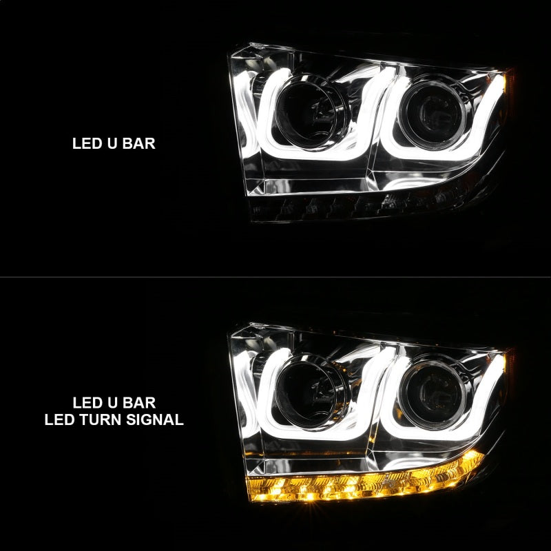 Anzo 2014-2015 Toyota Tundra Projector Headlights w/ U-Bar Chrome w/ DRL 111327 Photo - Unmounted