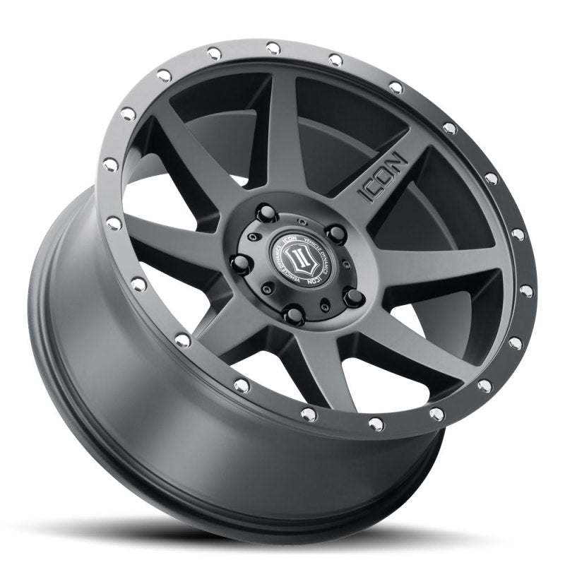 ICON Rebound 20x9 -12mm Offset 5x5 BP 4.5in BS 71.5mm Bore Satin Black Wheel 1820907345SB 1820907345SB Photo - Unmounted