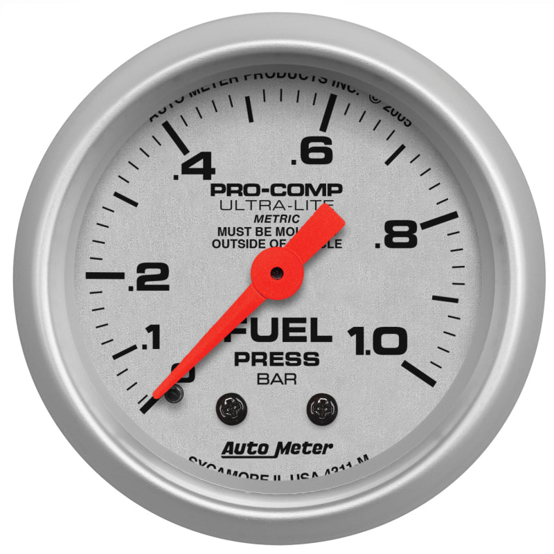 Autometer Ultra-lite Fuel Pressure Mechanical Gauge Universal 4311-M Photo - Primary