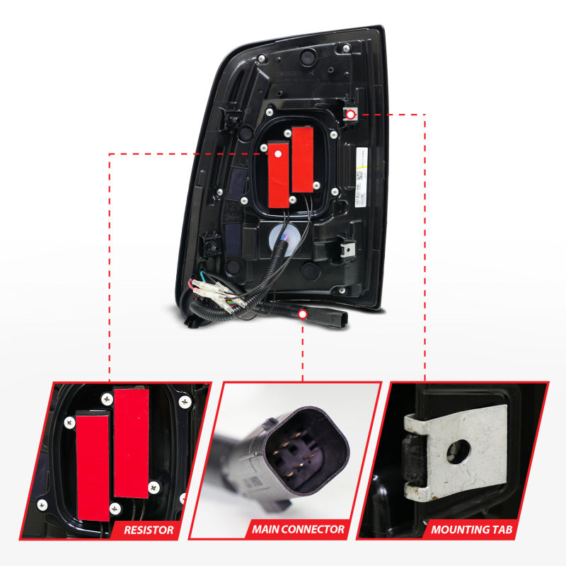 ANZO 19-24 RAM 2500/3500 Full LED Tail Lights SeqSig Black - Pair 311482A 311482A User 1