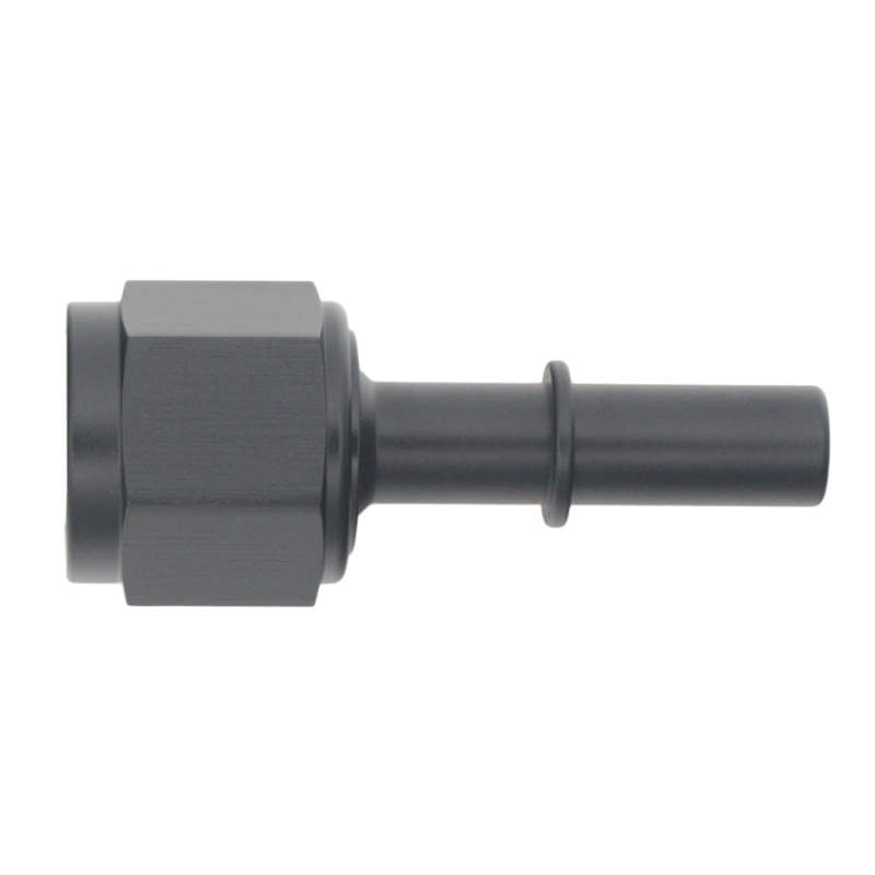 DeatschWerks 8AN Female Flare Swivel to 3/8in Male EFI Quick Disconnect - Anodized Matte Black 6-02-0133-B 6-02-0133-B Photo - Primary