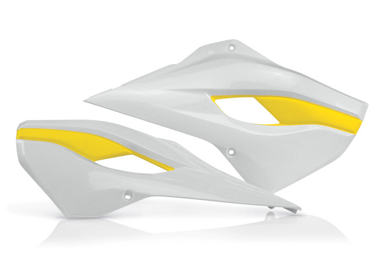Acerbis 14-16 Husqvarna FC250-450/ TC125/ TC250/ TE125-300/ FE250-501 Radiator Shroud - Wht/Yellow 2393411070 2393411070 Photo - Primary