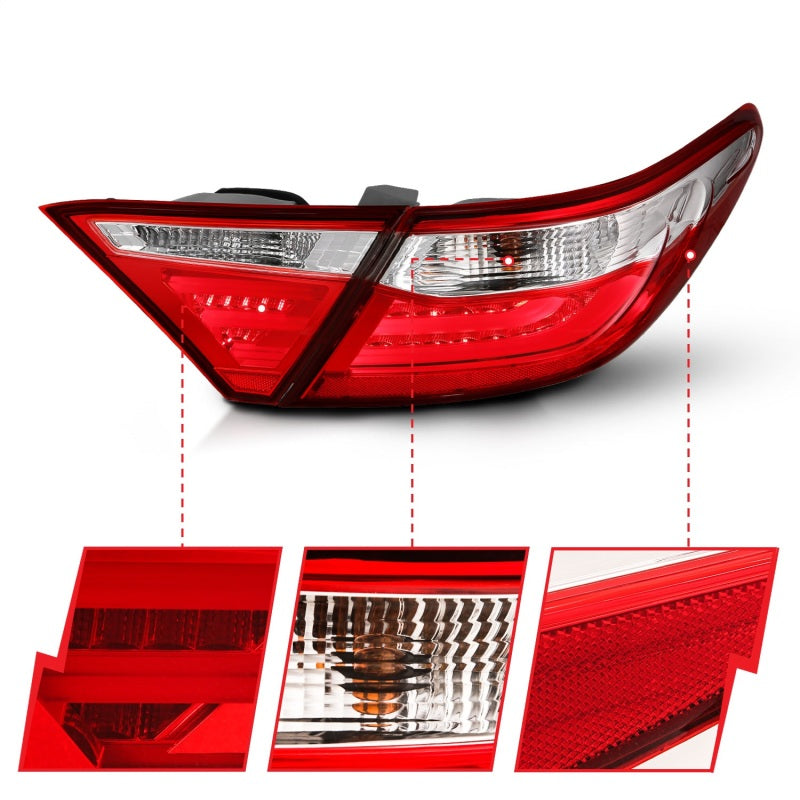 Anzo 2015-2016 Toyota Camry LED Taillights Red/Clear 321335 Photo - Unmounted