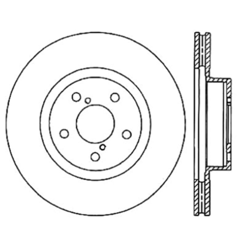 StopTech Premium Cryostop Rotor; Front 120.47021CRY Technical Drawing