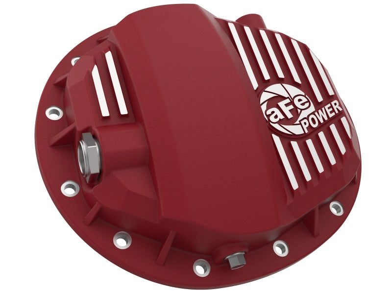 aFe Pro Series GMCH 9.5 Rear Diff Cover Red w/ Machined Fins 19-20 GM Silverado/Sierra 1500 46-71140R 46-71140R Photo - Unmounted