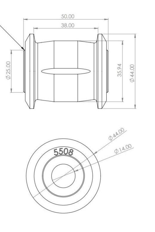 Superpro Toyota Land Cruiser 300 Series (N/A North America) Rear Panhard Rod Bushing Kit SPF5508K SPF5508K Technical Drawing