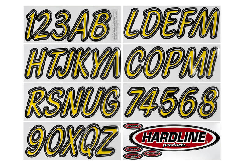 Hardline Boat Lettering Registration Kit 3 in. - 400 Yellow/Black YEBKG400 YEBKG400 Photo - Primary