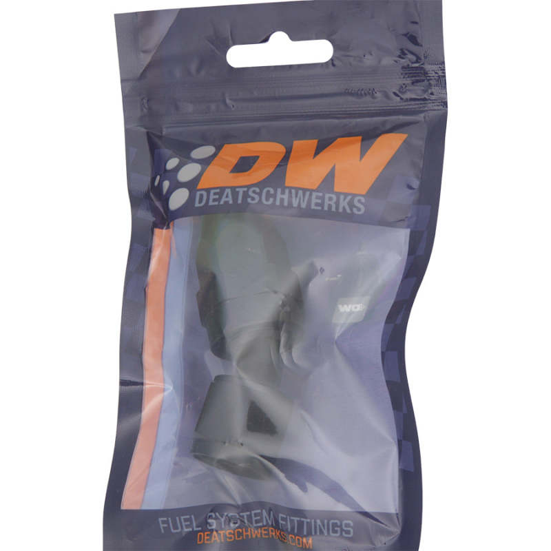 DeatschWerks 8 AN Female Flare Swivel 30-Degree Hose End PTFE - Anodized Matte Black 6-02-0873-B 6-02-0873-B Photo - lifestyle view