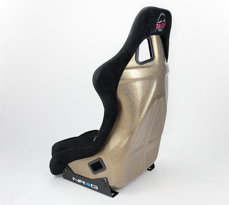 NRG FRP Bucket Seat ULTRA Edition - Large (Black Alcantara/Gold Glitter Back) FRP-302BK-ULTRA FRP-302BK-ULTRA Photo - Primary