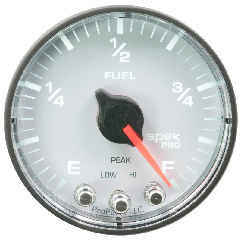 Autometer Spek-Pro Gauge Fuel Level 2 1/16in 0-270 Programmable Wht/Blk P312128 P312128 User 2