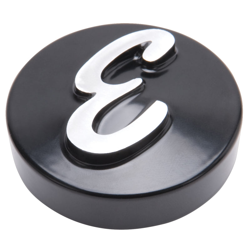 Edelbrock "E" Air Cleaner Nut, 2-1/8" Diameter, Black w/ Raw Alum. 4271 Photo - Primary