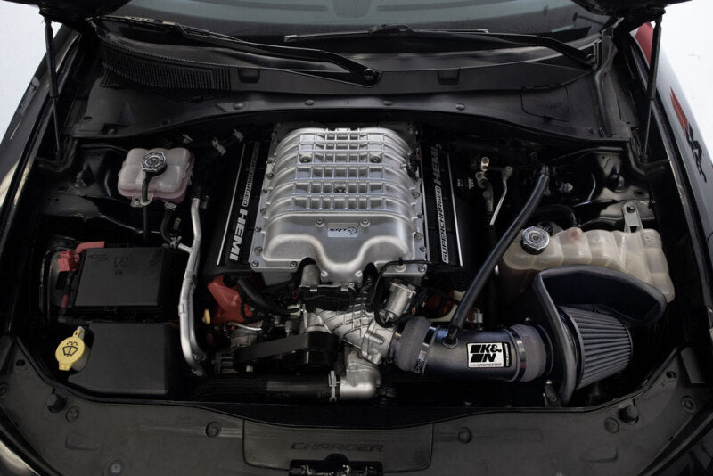 K&N Engineering K&N 17-23 Dodge Charger/Challenger Hellcat SC 6.2L V8 DRYFLOW Performance Air Intake System 30-2553TTK 30-2553TTK Photo - Mounted