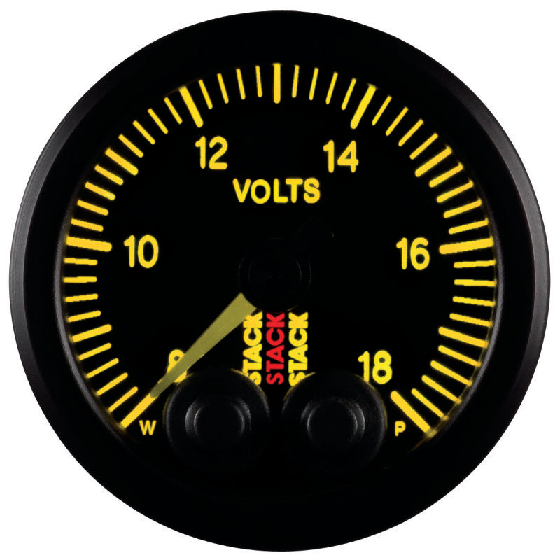 Autometer Stack 52mm 8-18V Pro-Control Battery Voltage Gauge -Black ST3516 ST3516 User 5