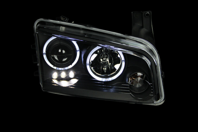 Anzo 2006-2010 Dodge Charger Projector Headlights w/ Halo Black 121381 Photo - Unmounted