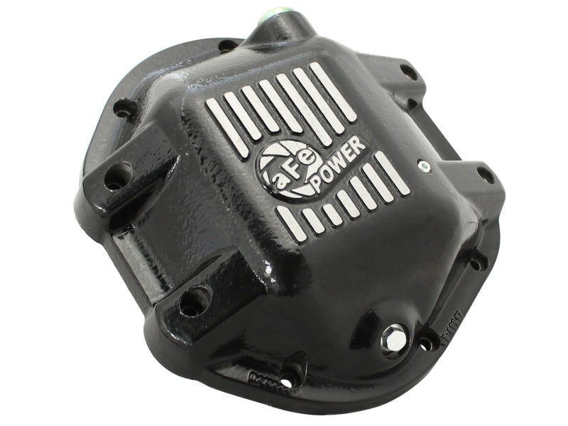 aFe Pro Series Rear Differential Cover Black w/ Machined Fins: Jeep 97-16 46-70162 Photo - Unmounted
