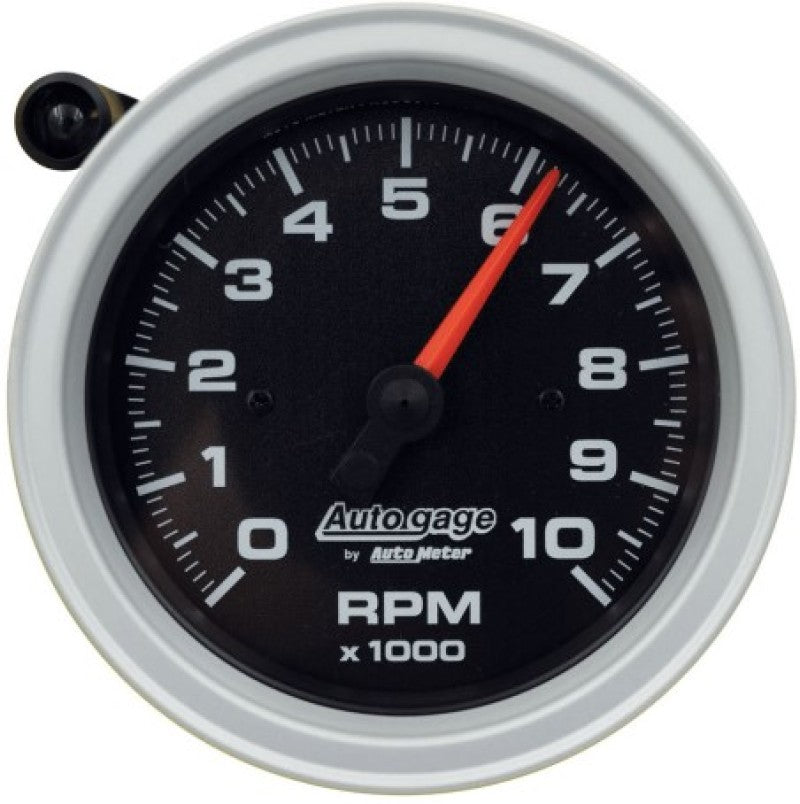 AutoMeter Tachometer Gauge 10K RPM 3 3/4in Pedestal w/Ext. Shift-Light - Black Dial/Black Case 233908 233908 User 1