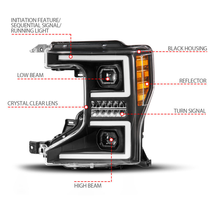 ANZO 20-22 Ford Super Duty (Halogen) Z-Series Full LED Proj Headlights SeqSig - Pass. Side ONLY 111620X-R 111620X-R User 1